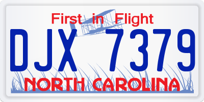 NC license plate DJX7379