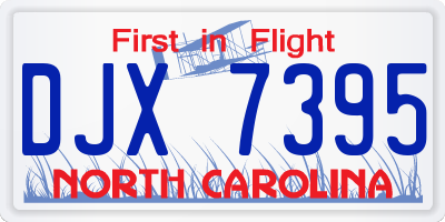 NC license plate DJX7395