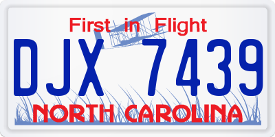NC license plate DJX7439