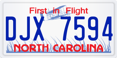 NC license plate DJX7594