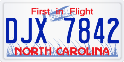 NC license plate DJX7842