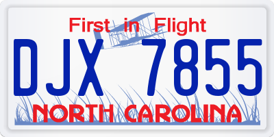 NC license plate DJX7855