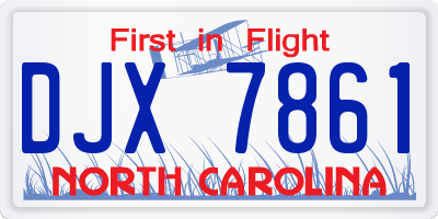 NC license plate DJX7861
