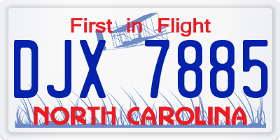 NC license plate DJX7885