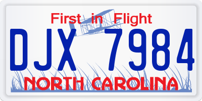 NC license plate DJX7984