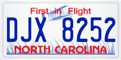 NC license plate DJX8252