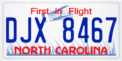 NC license plate DJX8467
