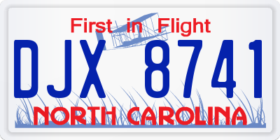 NC license plate DJX8741