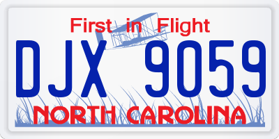 NC license plate DJX9059