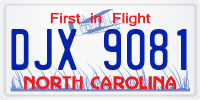 NC license plate DJX9081