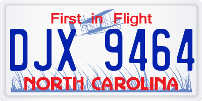 NC license plate DJX9464