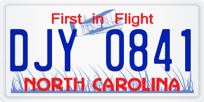 NC license plate DJY0841