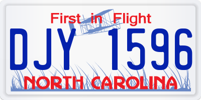 NC license plate DJY1596