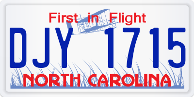 NC license plate DJY1715