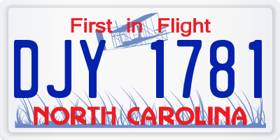 NC license plate DJY1781