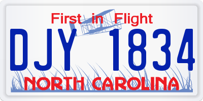 NC license plate DJY1834