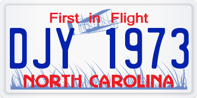 NC license plate DJY1973