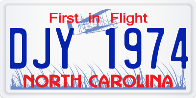 NC license plate DJY1974