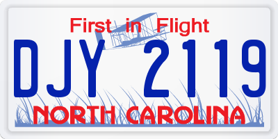 NC license plate DJY2119