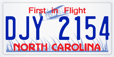 NC license plate DJY2154