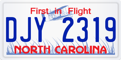 NC license plate DJY2319