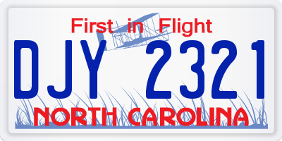 NC license plate DJY2321