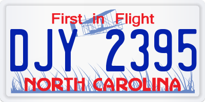 NC license plate DJY2395
