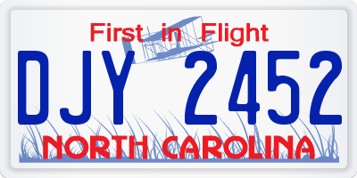 NC license plate DJY2452