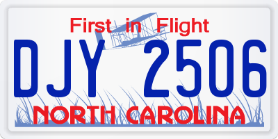 NC license plate DJY2506