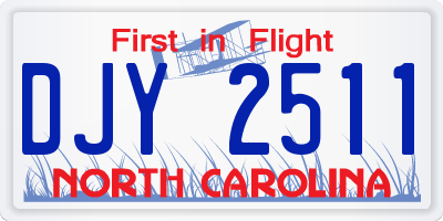 NC license plate DJY2511