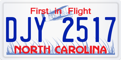 NC license plate DJY2517