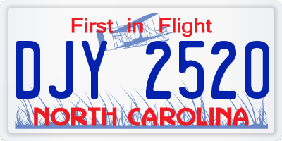 NC license plate DJY2520