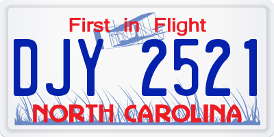 NC license plate DJY2521