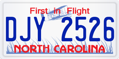 NC license plate DJY2526