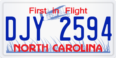 NC license plate DJY2594