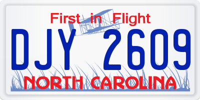 NC license plate DJY2609