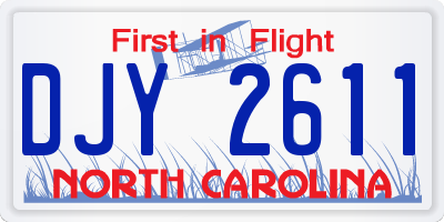NC license plate DJY2611