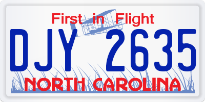 NC license plate DJY2635