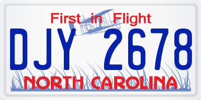 NC license plate DJY2678