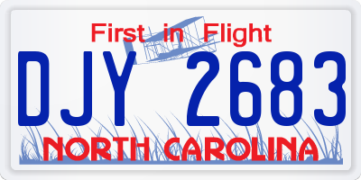 NC license plate DJY2683