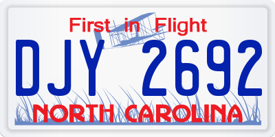 NC license plate DJY2692