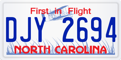 NC license plate DJY2694