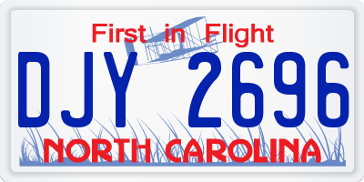 NC license plate DJY2696