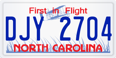 NC license plate DJY2704