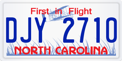 NC license plate DJY2710