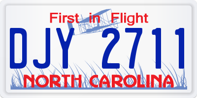 NC license plate DJY2711