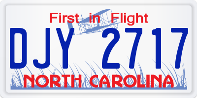 NC license plate DJY2717