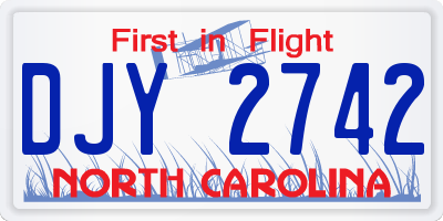NC license plate DJY2742