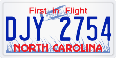 NC license plate DJY2754