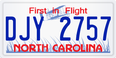 NC license plate DJY2757